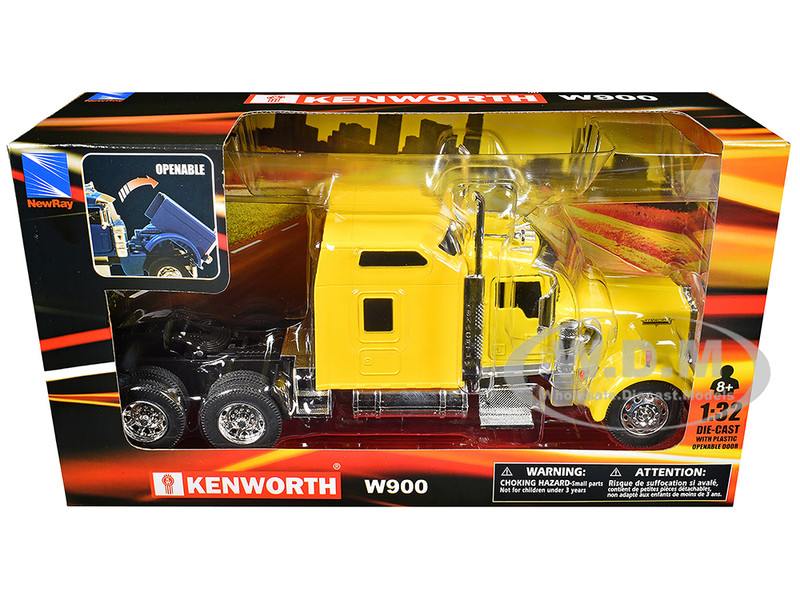 Kenworth W900 Truck Tractor Yellow Long Haul Truckers Series 1/32 Diecast Model New Ray SS-53073