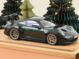 2022 Porsche 911 GT3 RS Jet Green Metallic with Black Accents Limited Edition to 1002 pieces Worldwide 1/12 Diecast Model Car Norev 127532
