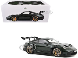 2022 Porsche 911 GT3 RS Jet Green Metallic with Black Accents Limited Edition to 1002 pieces Worldwide 1/12 Diecast Model Car Norev 127532
