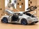 2023 Porsche Cayman GT4 RS Weissach Pack Chalk Gray with Carbon Hood Stripes 1/18 Diecast Model Car Norev 187253