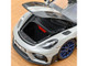 2023 Porsche Cayman GT4 RS Weissach Pack Chalk Gray with Carbon Hood Stripes 1/18 Diecast Model Car Norev 187253