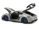 2023 Porsche Cayman GT4 RS Weissach Pack Chalk Gray with Carbon Hood Stripes 1/18 Diecast Model Car Norev 187253