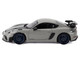 2023 Porsche Cayman GT4 RS Weissach Pack Chalk Gray with Carbon Hood Stripes 1/18 Diecast Model Car Norev 187253