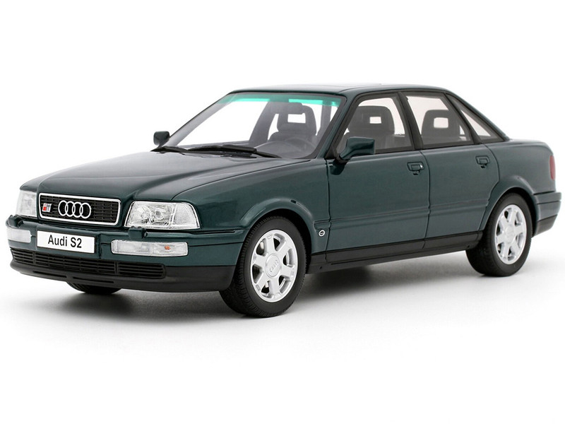 1993 Audi S2 Sedan Emerald Green Metallic Limited Edition to 2000 pieces Worldwide 1/18 Model Car Otto Mobile OT1101