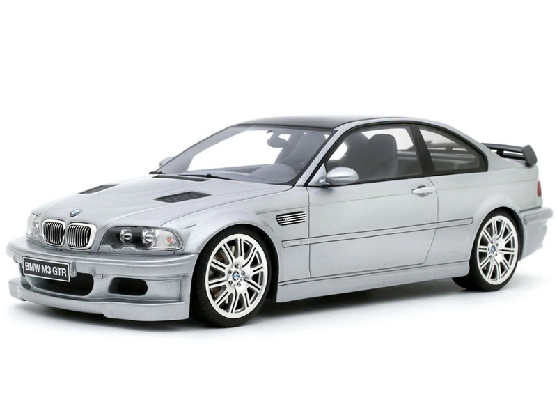 2001 BMW E46 M3 GTR Street Titan Silver Metallic 1/18 Model Car Otto Mobile OT1128