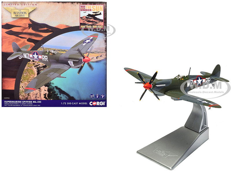 Supermarine Spitfire MkIXC Fighter Aircraft Porky II Lt Robert Connor 309th Fighter Squadron 31st Fighter Group 1943 United States Army Air Forces The Aviation Archive Series 1/72 Diecast Model Corgi AA29104