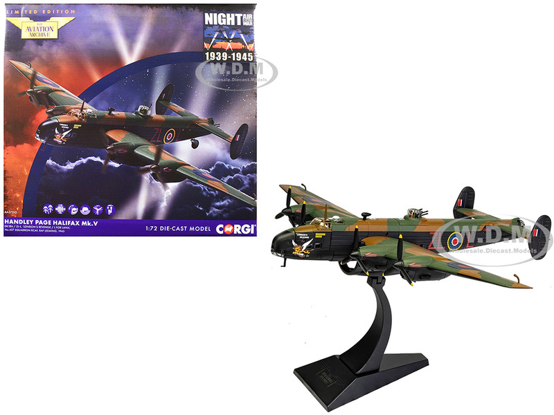 Handley Page Halifax MkV Bomber Aircraft DK186 London s Revenge L for Lana No 427 Squadron RAF Leeming 1943 Royal Canadian Air Force The Aviation Archive Series 1/72 Diecast Model Corgi AA37210