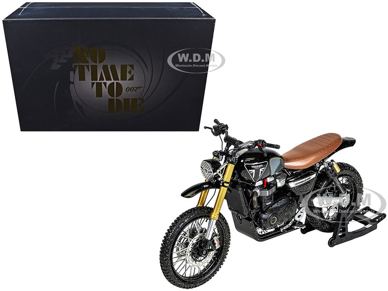 Triumph Scrambler 1200 XE Motorcycle Black Dirty Version James Bond 007 No Time to Die 2021 Movie Diecast Model Car Corgi CC08403