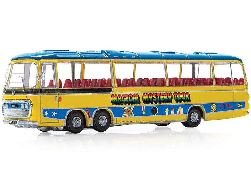 The Beatles Magical Mystery Tour Bus Yellow with Blue Top and Graphics Diecast Model Car Corgi CC42419