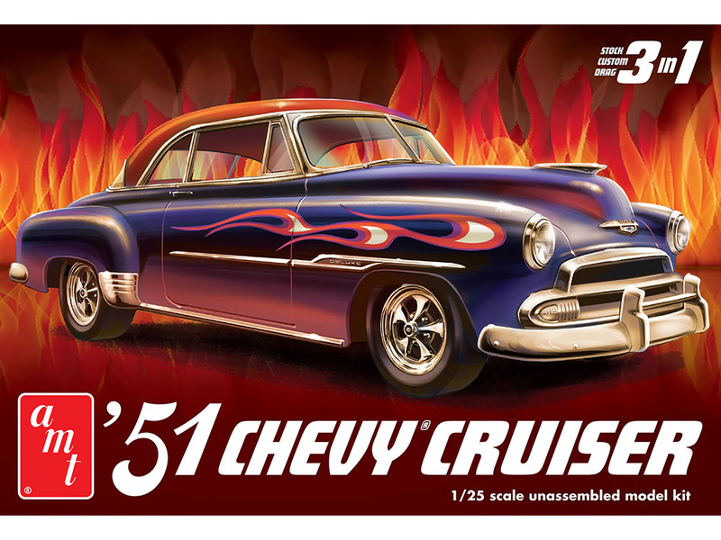 Skill 2 Model Kit 1951 Chevrolet Cruiser 3 in 1 Kit 1/25 Scale Model AMT AMT1556