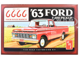 Skill 2 Model Kit 1963 Ford F 100 Pickup Truck Four Sixes Ranch 3 in 1 Kit 1/25 Scale Model AMT AMT1559