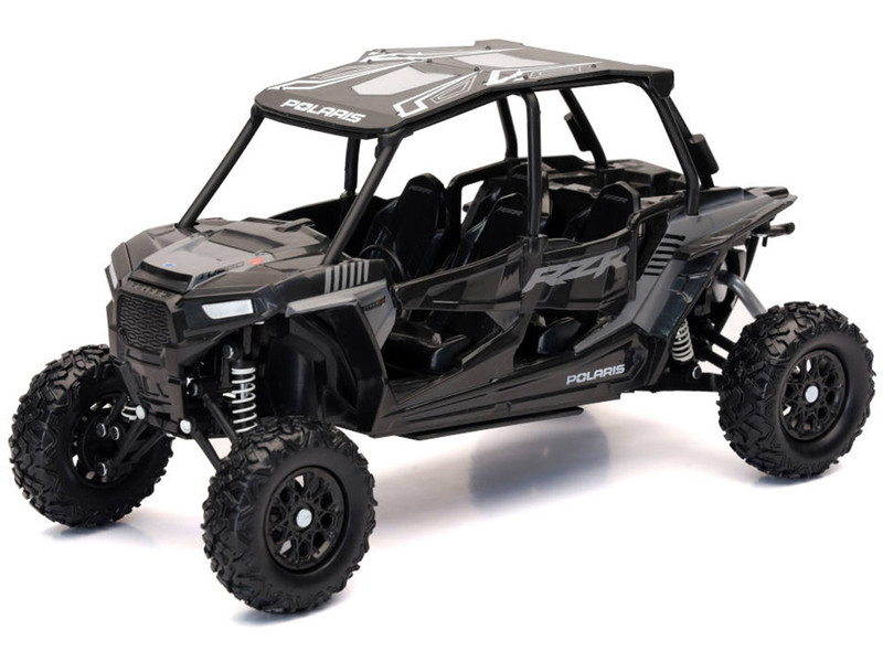 Polaris RZR XP 4 Turbo EPS Sport UTV Onyx Black with Gray Graphics 1/18 Diecast Model New Ray 57843D