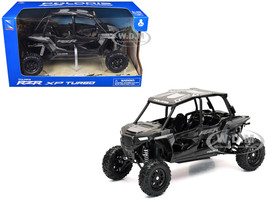 Polaris RZR XP 4 Turbo EPS Sport UTV Onyx Black with Gray Graphics 1/18 Diecast Model New Ray 57843D