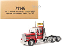 Peterbilt 589 Tandem Axle Truck Tractor with Day Cab Legendary Red Transport Series 1/32 Diecast Model Diecast Masters 71146