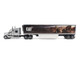 International Lonestar Truck with Sleeper Silver Metallic with CAT Caterpillar Mural Trailer Transport Series 1/50 Diecast Model by Diecast Masters 85769