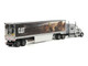International Lonestar Truck with Sleeper Silver Metallic with CAT Caterpillar Mural Trailer Transport Series 1/50 Diecast Model by Diecast Masters 85769