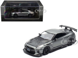 Nissan GT R R35 Top Secret RHD Right Hand Drive Gray Metallic with Carbon Hood IAM Bangkok 2025 Event Edition 1/64 Diecast Model Car Inno Models IN64-R35TS-IAMBK25
