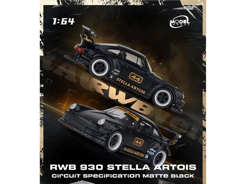 RWB 930 Circuit Specification #44 Stella Artois Matt Black 1/64 Diecast Model Car Model Model MM64-RWB930-001