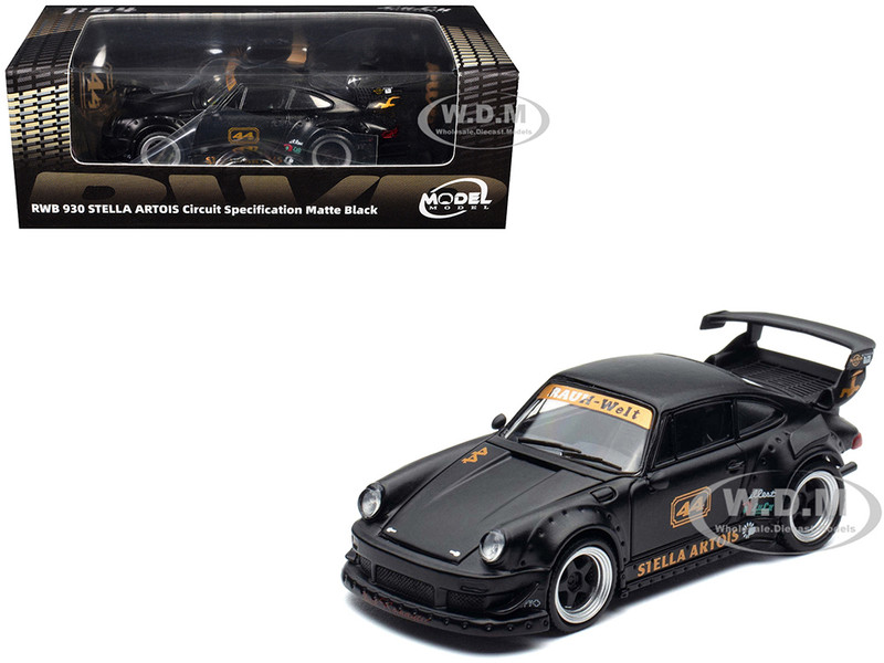 RWB 930 Circuit Specification #44 Stella Artois Matt Black 1/64 Diecast Model Car Model Model MM64-RWB930-001