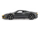 Ferrari 296 GTB Assetto Fiorano Grigio Scuro Dark Gray with Yellow Stripes 1/64 Diecast Model Car BBR BBRFER64007