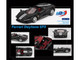 Ferrari Daytona SP3 Matt Black with White Stripes and Red Interior 1/64 Diecast Model Car BBR BBRFER64021