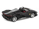 Ferrari Daytona SP3 Matt Black with White Stripes and Red Interior 1/64 Diecast Model Car BBR BBRFER64021