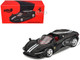 Ferrari Daytona SP3 Matt Black with White Stripes and Red Interior 1/64 Diecast Model Car BBR BBRFER64021