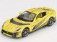 Ferrari 812 Competizione Matt Yellow with Graphics and Yellow Interior Tailor Made 1/64 Diecast Model Car BBR BBRFER64032