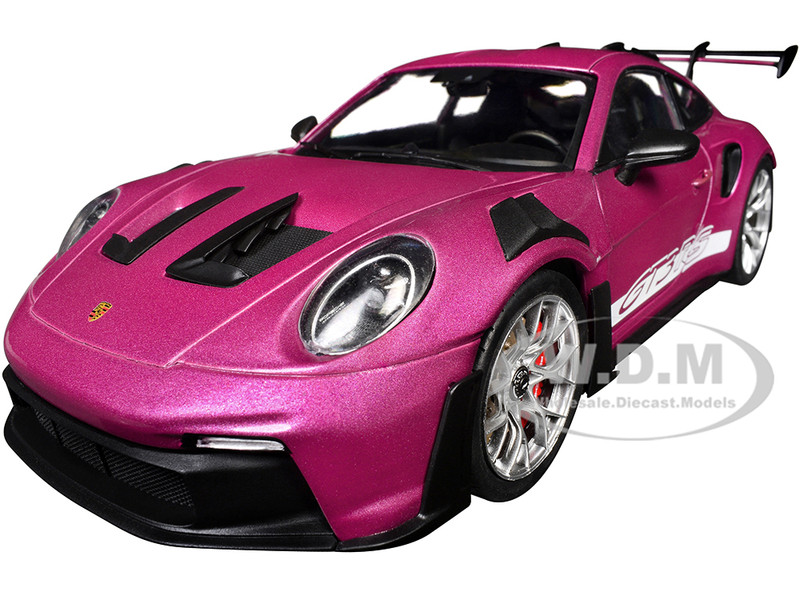 Porsche 911 GT3 RS Red Violet Metallic with White Stripes Pink Slips Series 1/18 Diecast Model Car Jada 36469