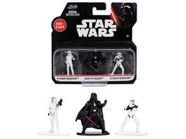 Set of 3 Diecast Figures Star Wars Movie Franchise Nano Metalfigs Series Diecast Models Jada 37269