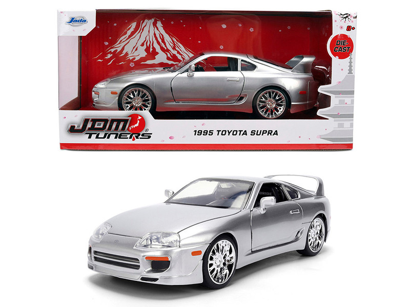 1995 Toyota Supra Silver Metallic JDM Tuners Series 1/24 Diecast Model Car Jada 37492