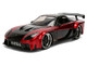 1995 Mazda RX 7 Widebody RHD Right Hand Drive VeilSide Black and Red Metallic JDM Tuners Series 1/24 Diecast Model Car Jada 37646