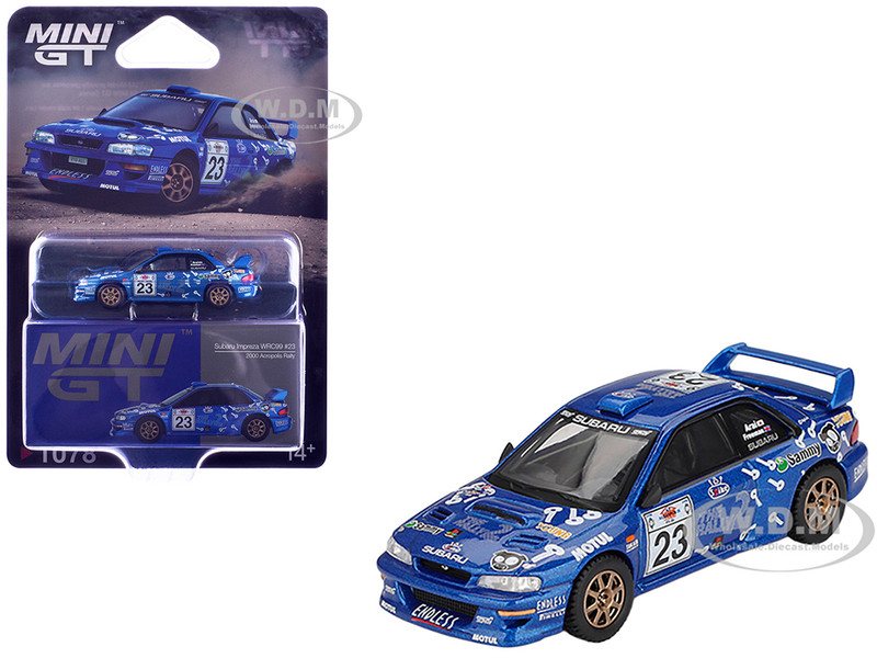 Subaru Impreza WRC99 #23 Richard Burns Roger Freeman Acropolis Rally 2000 Limited Edition 1/64 Diecast Model Car Mini GT MGT01078