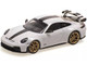 2025 Porsche 911 992 2 GT3 Weissach Package White with Carbon Stripe Limited Edition to 240 pieces Worldwide 1/64 Diecast Model Car Minichamps MC640064221