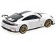 2025 Porsche 911 992 2 GT3 Weissach Package White with Carbon Stripe Limited Edition to 240 pieces Worldwide 1/64 Diecast Model Car Minichamps MC640064221