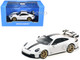 2025 Porsche 911 992 2 GT3 Weissach Package White with Carbon Stripe Limited Edition to 240 pieces Worldwide 1/64 Diecast Model Car Minichamps MC640064221