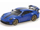2025 Porsche 911 992 2 GT3 Weissach Package Blue with Carbon Stripe Limited Edition to 240 pieces Worldwide 1/64 Diecast Model Car Minichamps MC640064224