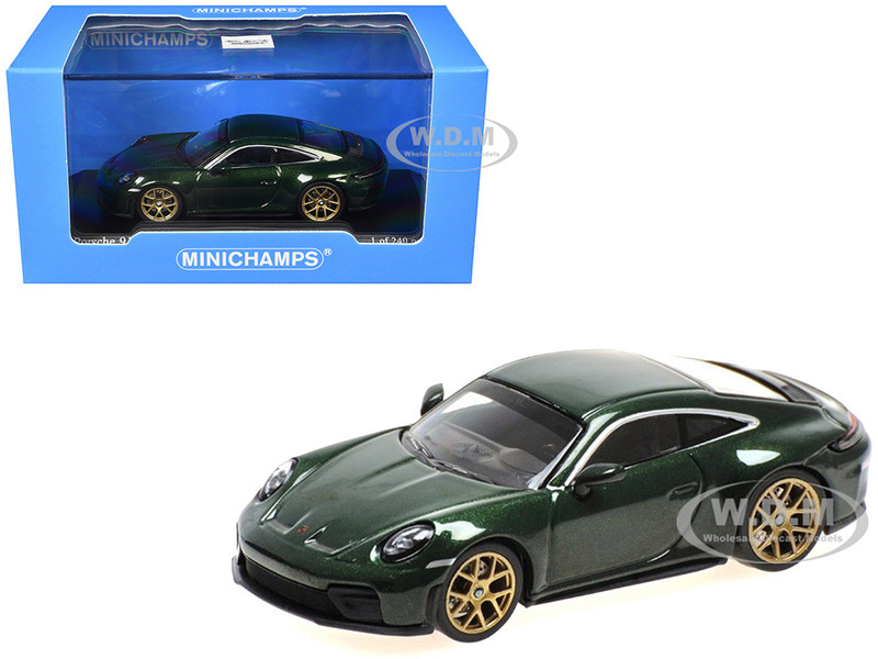 2025 Porsche 911 992 2 GT3 Touring Green Metallic Limited Edition to 240 pieces Worldwide 1/64 Diecast Model Car Minichamps MC640064231