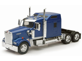 Kenworth W900 Truck Tractor Blue Metallic 1/32 Diecast Model New Ray 52933B