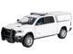 2019 RAM 1500 Laramie Crew Cab Pickup Truck with Truck Bed Camper White Custom Builder s Kit Series 1/27 Diecast Model Car Motormax 76817W