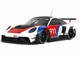 2023 Porsche 911 992 GT3 R Rennsport White with Black Top and Red and Blue Graphics 1/18 Model Car GT Spirit GT495