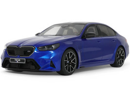 2024 BMW M5 G90 Marina Bay Blue Metallic with Black Top 1/18 Model Car GT Spirit GT507