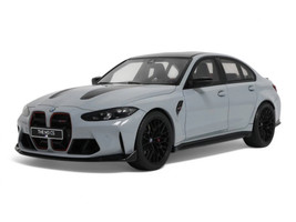 2024 BMW M3 CS M Brooklyn Gray Metallic with Black Top and Hood Stripes 1/18 Model Car GT Spirit GT510