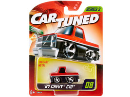 1987 Chevrolet C10 Pickup Truck Red Metallic and Black Customs Series 2 Diecast Model Car CarTuned 515067