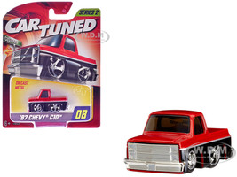 1987 Chevrolet C10 Pickup Truck Red Metallic and Black Customs Series 2 Diecast Model Car CarTuned 515067
