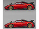 Pagani Imola Red Metallic with Carbon Top and Stripes with Extra Wheels 1/64 Diecast Model Car CM Model CM64-IMOLA-05 Pagani Imola Red Metallic with Carbon Top and Stripes with Extra Wheels 1/64 Diecast Model Car CM Model CM64-IMOLA-05