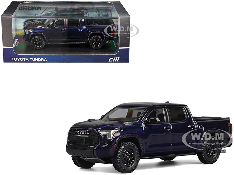 Toyota Tundra Pickup Truck Dark Blue Metallic 1/64 Diecast Model Car CM Model CM64-TUNDRA-02