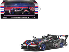 Pagani Zonda Revo Barchetta Carbon with Red White and Blue Stripes 1/64 Diecast Model Car CM Model CM64-ZONDA-RB01