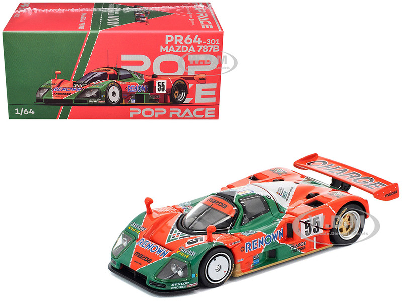 Mazda 787B #55 Johnny Herbert Volker Weidler Bertrand Gachot Mazdaspeed Winner 24 Hours of Le Mans 1991 1/64 Diecast Model Car Pop Race PR640301