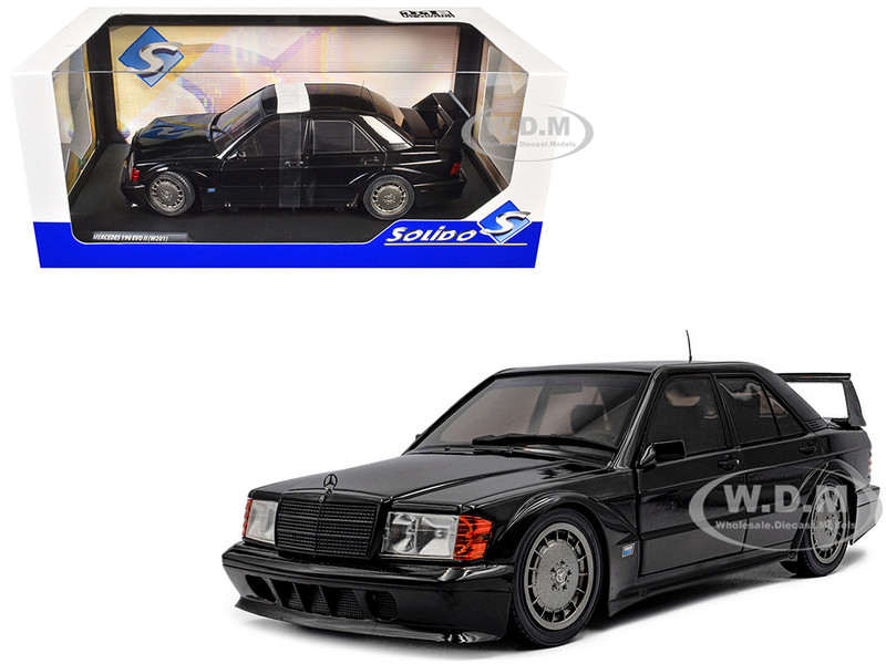 Mercedes Benz 190 Evolution II W201 Solido Works Black 1/18 Diecast Model Car Solido S1801012